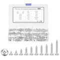 METALLIXITY Phillips Pan Head Self Tapping Screw M3 200Pcs - color: Silver tone, size: M3x4,6,8,10,12,14,16,18,20,25mm