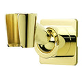 Shower Head Holder Handheld Shower Wand Holder Adjustable Shower Head Bracket Shower Wall Mount Holder, Polished Brass/Gold Finish, Drill Free Glue Installation - color: Yellow