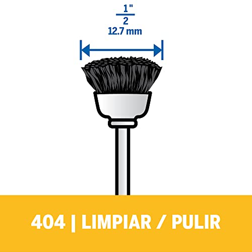 Dremel 404-02 Nylon Bristle Brushes (2 Pack), 1/2" Diameter - size: 2-Piece, style: Bristle Brush