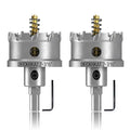 2-Pack 2-3/16" TCT Hole Saws for Hard Metal, Heavy Duty 55mm Tungsten Carbide Tipped Hole Cutters Set with Spring-Loaded Pilot Drill Bits for Stainless Steel, Metal, Iron, and Plastic. - size: 2-3/16" (55mm)