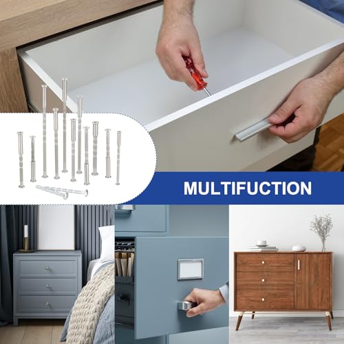 PATIKIL Door Handle Screws M4 x 55mm, 10 Set Cabinet Handle Break Away Screws for Drawer Pull with M4 x 25mm Sleeve Slub Bolt for Door Lever Knob - size: M4 x 55mm
