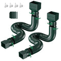 2 Pack Rain Gutter Downspout Extensions, Upgraded Flexible Drain Down Spout Extender for Rain Water Drainage, Each Extendable from 20" to 66", Combine to 10 ft with Connector(Green) - color: 2 Pack Green