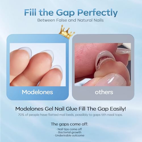 modelones 10 in One X Nail Gel Glue Gel Base Coat Brush On Nail Polish - color: Gel Nail Glue Clear