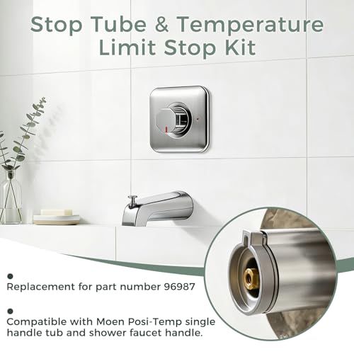 Compatible with Moen Stop Tube & Temperature Limit Stop Kit,Brushed Nickel - color: Brushed Nickel