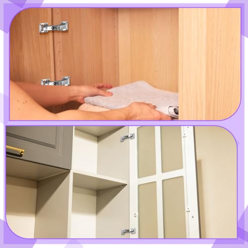 Peacoblue 170 Degree Soft Close Cabinet Hinge Replacement, Hidden Lazy Susan Hinge for Pie Cut & Bifold Doors, Heavy Duty Concealed Hardware for Frameless Corner Cabinets, Kitchen Cupboard