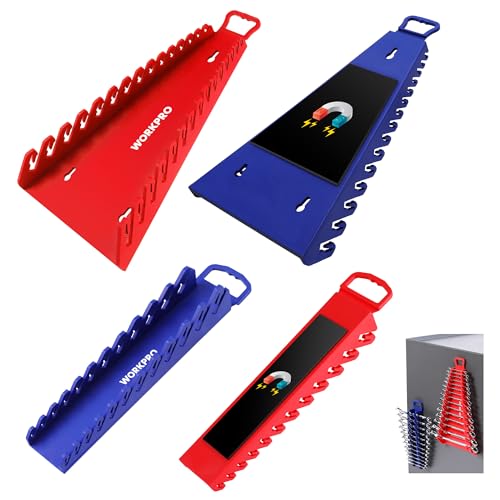 WORKPRO 4-Pack Magnetic Wrench Organizer,15-Slot and 12-Slot Gripper Holder - style: Gripper Wrench Organizer(4PC)