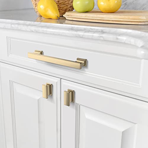 Amerdeco 10 Pack Gold Cabinet Knobs 1.46" - color: Brushed Brass, size: 1.46"/37MM