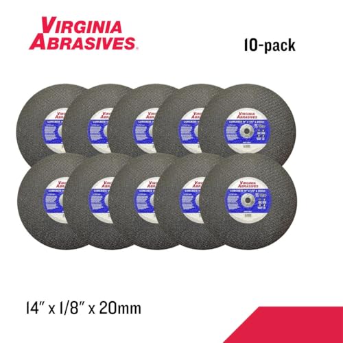 14" Cut Off Wheel Concrete 14x 1/8 x20mm Chop Saw Blade, 90° Cuts, 10 Pack - style: 14 x 1/8 x 20mm