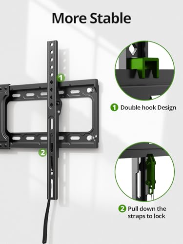 USX MOUNT Tilting TV Wall Mount for Most 37"-95" Flat Curved Screen Television, TV Bracket with Max VESA 600x400mm up to 132lbs, Low Profile Tilt Mount for 16", 24" Stud - size: 37-95 inch