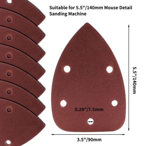 25 Pcs Mouse Detail Sander Sandpaper, 120 Grit, 5 Hole - size: 120 Grit - 25 Pcs