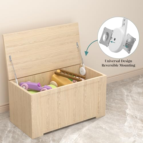 Toy Box Hinges Soft Close 1 Pack, Lid Support Chest Hinges for Wooden Toy Box, Cedar, Storage Trunk & Benches, Universal Design Reversible Mounting - size: 1 Pack