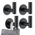JQK Self Adhesive Towel Hook Black, No Drill Stick on Coat Robe Clothes Wall Hook for Bathroom Kitchen Garage 2 Pack, 304 Stainless Steel Matte Black, ATH110-PB-P4 - color: Matte Black, size: 4 Pack