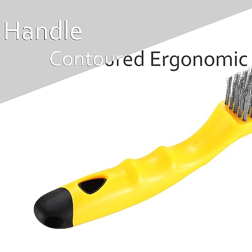 Stainless Steel Wire Brush 2 Pcs with Metal Scraper, Welding Slag Removal