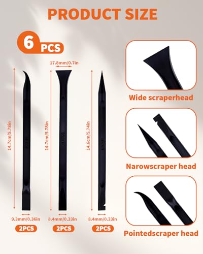 18 PCS Plastic Putty Knife, Includes 12 Plastic Putty Filler Knife and 6 Scrapers Tool, Flexible Putty-Scraper for Spackling, Repairing Drywall, Removing Wallpaper, Applying Mud or Plaster