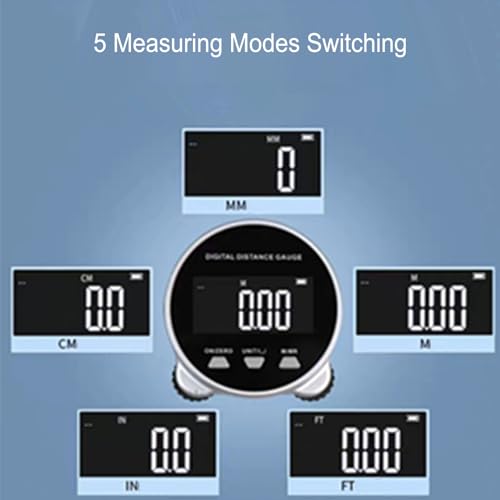 Digital Tape Measure, 0-656.2ft Long Distance Electronic Rolling Ruler with LCD Display, USB Rechargeable Multifunctional Digital Measure Tool Range Finder, Support Data Storage