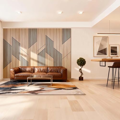 8-Pack Teak Wood Grain 3D Wall Panels with Adhesive, Peel and Stick PVC Wall Tiles for Accent Wall, Covers 82.15 Sq Ft for Luxury Living Room & Bedroom Decor - size: 16" × 94"