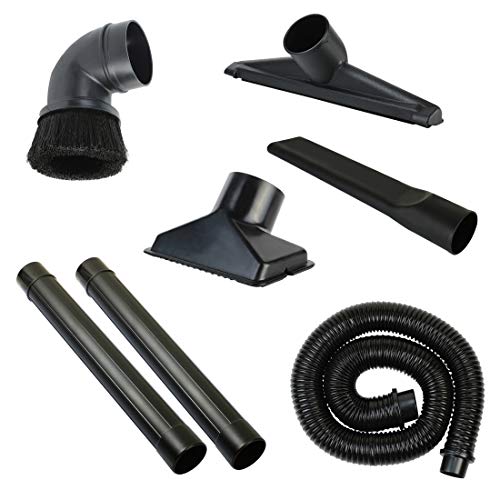 Shop Vac Accessories 2 1/2 inch Attachments (2.5 Wet Dry Vac Accessories - Extension Wands, Floor Brush, Dust Brush, Crevice Tool, Utility Nozzle, and Hose Kit (7-Pack Attachments) - size: 7-Pack Attachments
