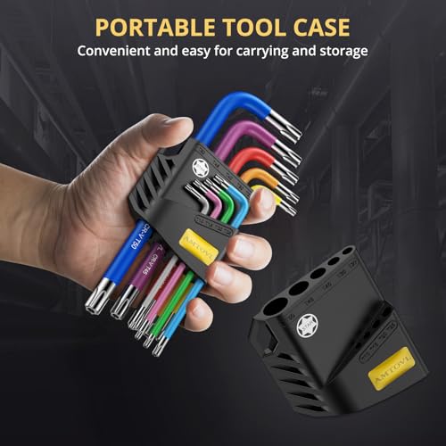 AMTOVL Star Allen Wrench Set, 9PCS Star Key Set, T10-T50, Long Arm - size: 9 PCS STAR SET