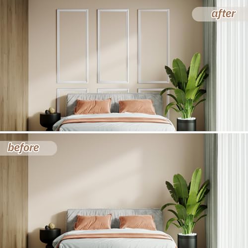 Peel and Stick Wall Molding Kit, Accent Wall Panels for Interior Wall Decor with Double-Sided Tape, 3 Set Pre-Cut PS Wainscoting Panels (54 * 24 in) - size: 54x24, style: T40-2