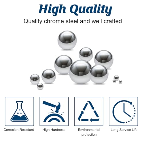 360PCS 5.5mm Carbon Steel Precision Balls, Mirror Polished Bearing Balls for Drawer Slides, Casters, Door Locks & DIY Projects - size: 360 Pcs - 5.5mm, style: Stainless Steel