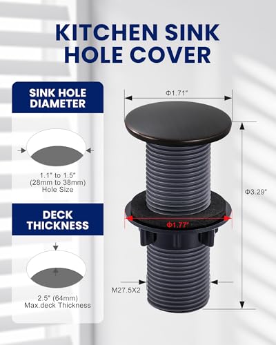 Kitchen Sink Hole Cover, Bronze Faucet Hole Cover - color: Bronze