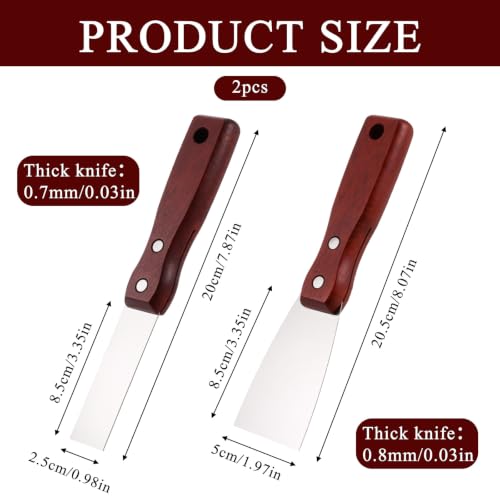 2PCS Small Putty Knife, Spackle Knife for Drywall, Spackling, Painting - size: 1inch+1inch