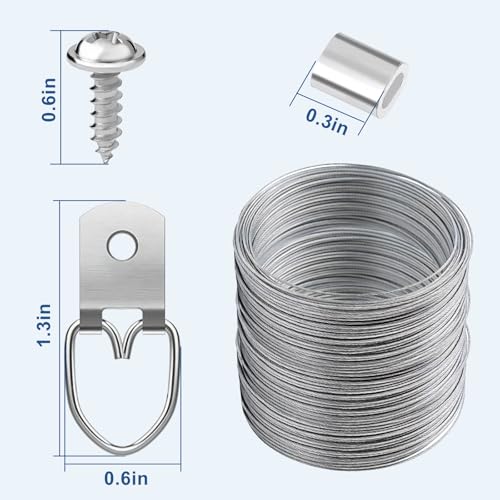 181 Pcs Picture Hanging Kit Wire D Ring Hangers Metal Frame