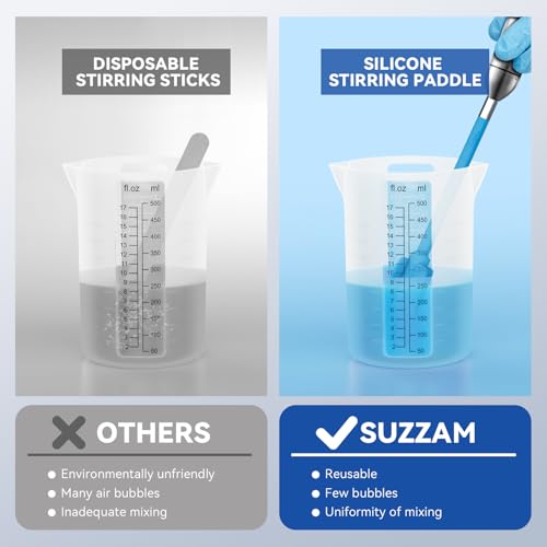 Suzzam Silicone Resin Mixer Paddles, 4Pcs Epoxy Mixer for Drill