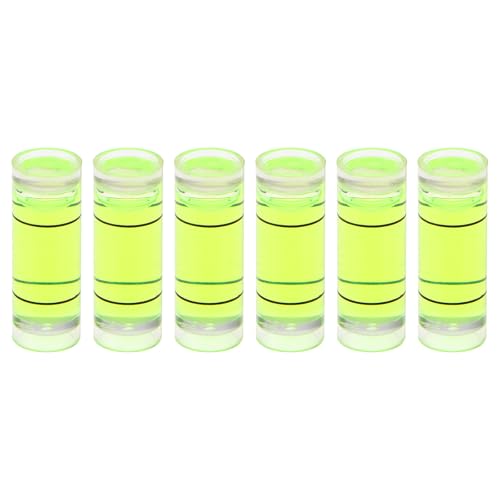 HARFINGTON 6pcs Small Cylindrical Bubble Level Vials 9x25mm PMMA Mini Horizontal Bubble Spirit Level Measuring Layout Tools for RV TV Picture Frame Hanging Tool Leveler - size: 9x25mm