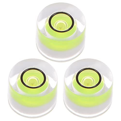 HARFINGTON 3pcs Round Bubble Level, 8x5.5mm Mini Circular Bullseye Spirit Level for Leveling Camera Tripod Telescope Workshop Turntable Pictures Frame, Lime - color: Lime (Black Circle), size: 8x5.5mm