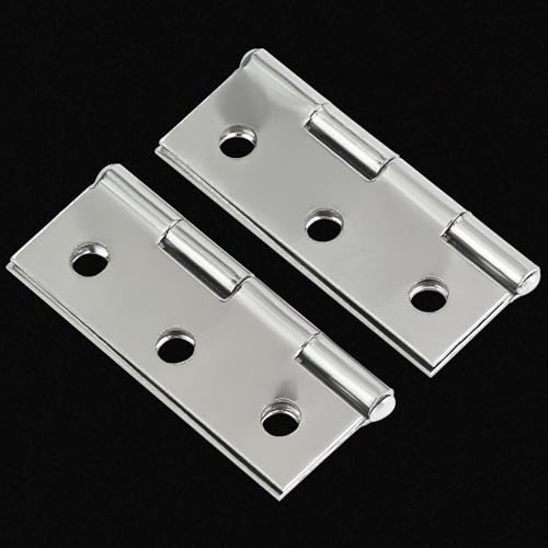 20 Pieces Stainless Steel Folding Hinges, 1.73 Inch Cabinet Hinges, Small Door Hinges, Small Hinges with 120 Pieces Screws for Wooden Cabinets Box Small Crafts and Lightweight Projects - size: 20 Pieces