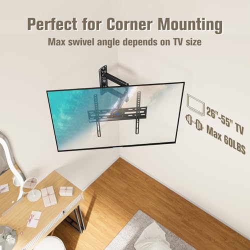 Mounting Dream TV Wall Mount Swivel and Tilt for 26-55 Inch TV up to 60 lbs - size: 26"-55" TV