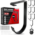 Bike Hooks for Garage Ceiling Mount Rack, Add on Storage Flat Hook, 8 Pack - color: Black-8Pack