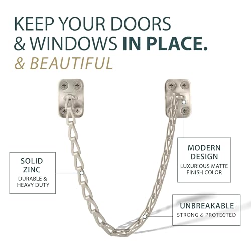 Transom Door Chain 12-Inch Solid Zinc, Satin Nickel - MEGA HANDLES - color: Satin Nickel, size: 1 Pack