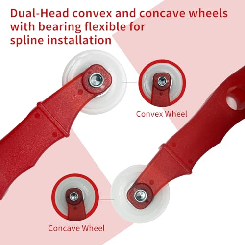 2 Pcs Screen Repair Tool, Durable Screen Door Roller Tool and Spline Remove Hook, Ergonomic Handle, Easy to Use, Suit for Screen Door Window Screen Repair Replacement - size: Roller+Hook