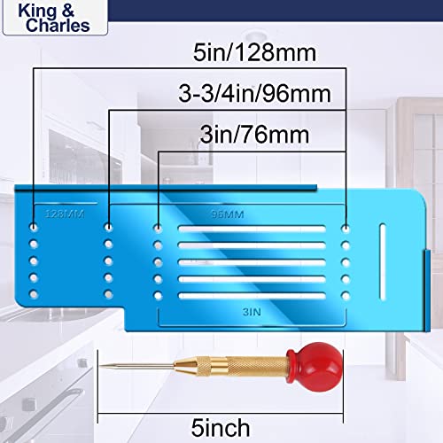 King&Charles Cabinet Hardware Template&Center Punch for Handles Knobs Pulls - size: Classic Align Sizes