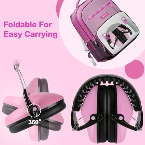 Floriogra Noise Cancelling Headphones for Kids/Toddler 28dB SNR Ear Muffs - color: Pink