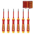 HURRICANE 6-Piece Insulated Precision Screwdriver Set, 1000V VDE Certified Small Electrician Screwdrivers with Magnetic Tips, PH000-PH0 & SL2.0-3.0mm for Terminal Blocks, Household Electrical Repairs - size: 6 pc Basic Mini Insulated Screwdriver