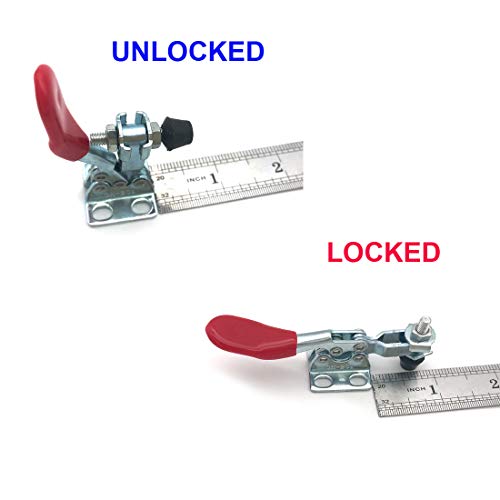 Small Quick Release Horizontal Toggle Clamp 201A Hand Tool 60 lbs / 27kg (201-8PACK) - style: 201-8PACK