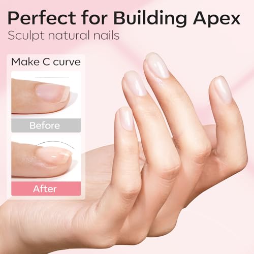 modelones Base Coat Builder Nail Gel, 2 Pcs Clear and Rose Nude Pink - color: Builder Clear Rose