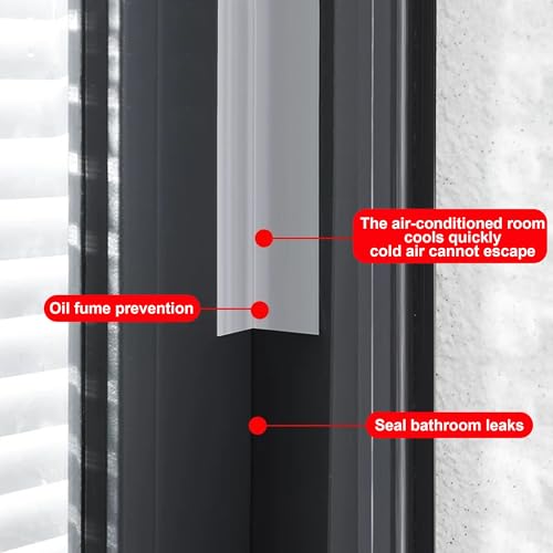 1.38 in x 20 Ft T-Shaped Silicone Weather Stripping Seal, Door Seal Tape for Doors and Windows,Weather Stripping Seal Strip Shower Sweep