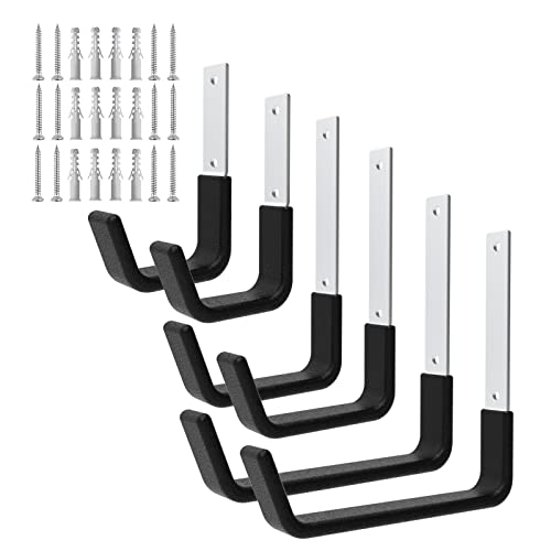 Heavy Duty Utility Hooks for Garage Storage Utility Hooks Wall Mount,Garage Hooks Heavy Duty,Garage Wall Hooks,Hose Holder,Bike Hooks,Ladder Hooks,Leaf Blower Hanger (2S & 2M & 2L) - size: 2 Small & 2 Medium & 2 Large