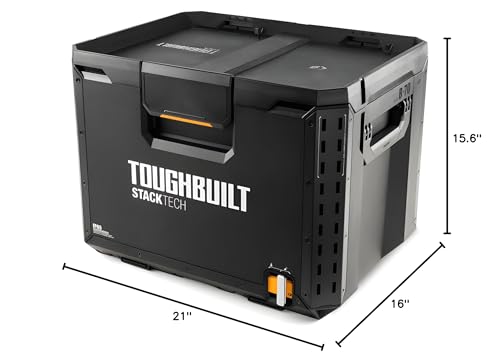 ToughBuilt StackTech XL Stackable Tool Box with Lock and Removable Tray - size: X-Large