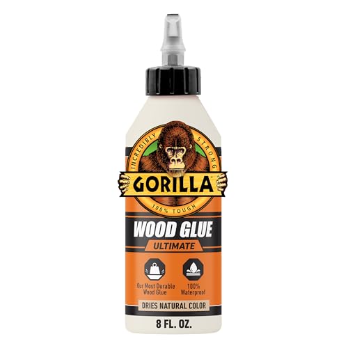 Gorilla Ultimate Waterproof Wood Glue, Natural Color, 8 oz - size: 8oz, style: 1 Pack Bottle