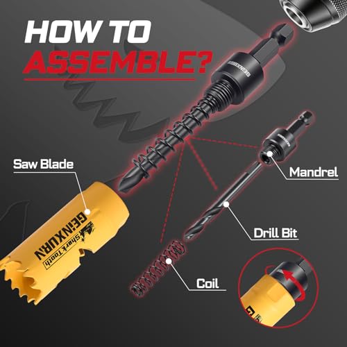 Geinxurn 7/8 Inch(22mm) Hole Saw, 2PCS HSS Bi-Metal Hole Saw Kit with Shark Tooth Hole Cutter for Wood,Drywall, PVC Boards and Thin Metal - color: 2 PCS 7/8"