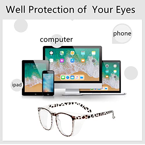 Safety Glasses for Men Women Nurses Anti Fog Stylish Fashion Comfortable Goggles with Side Shields Eye Protection for Adult - color: Leopard