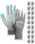 PACIFIC PPE PU Coated Grip Work Gloves, Touchscreen, Seamless Knit, Small - color: Gery (18 Pairs), size: Small(Fits like XS)