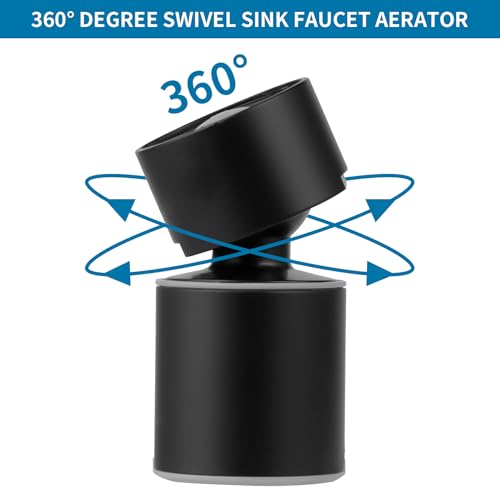Hibbent NSF/ANSI/CAN 61 & cUPC Certified Faucet Aerator, Matte Black - color: Matte Black, style: Classic 360 Degree Faucet Aerator