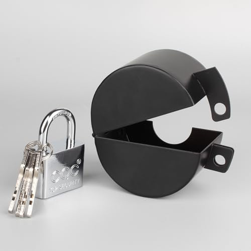 Door Knob Lockout Device with Padlock,Black - color: Black