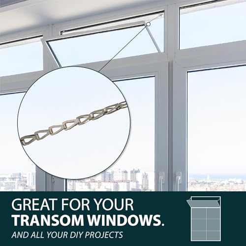 Mega Handles Transom Chain 12-Inch Satin Nickel (4-Pack) - Window Restraint - color: Satin Nickel, size: 4 Pack